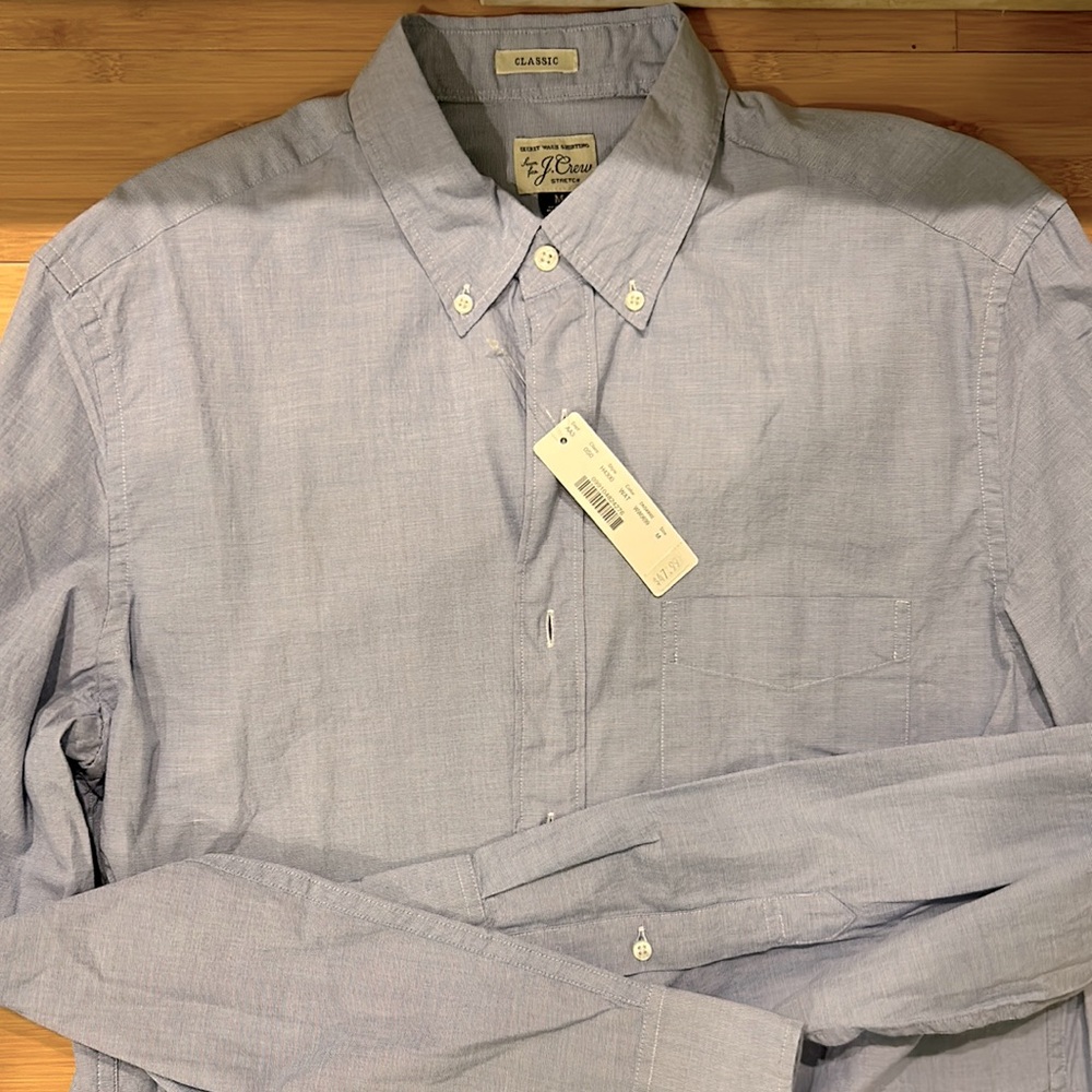 Men’s j crew blue button down shirt. NWT